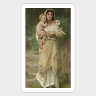 Les Agneaux by William-Adolphe Bouguereau Sticker